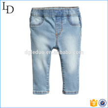 Mock front pockets wholesale kids jeans with elasticized waistband